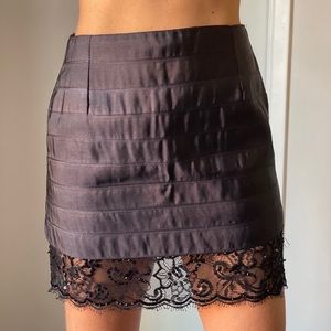Black bandage skirt with lace on the bottom